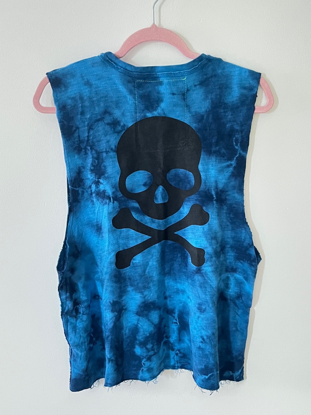 Rare Aviator Nation Limited Edition Blue Tie-Dye Skull Tank